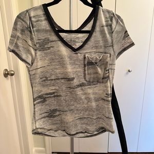 Distressed army print tee